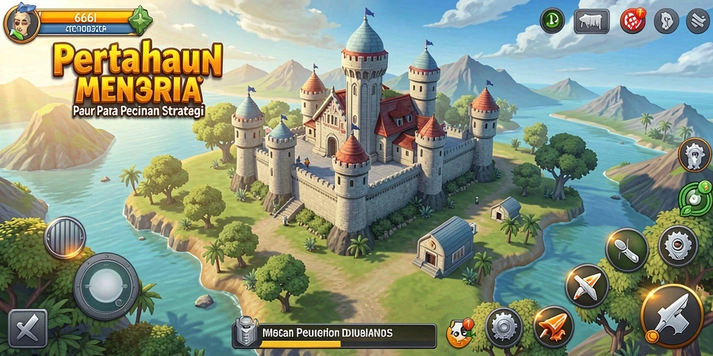 Tampilan gameplay menegangkan dengan menara dan musuh yang berinteraksi.