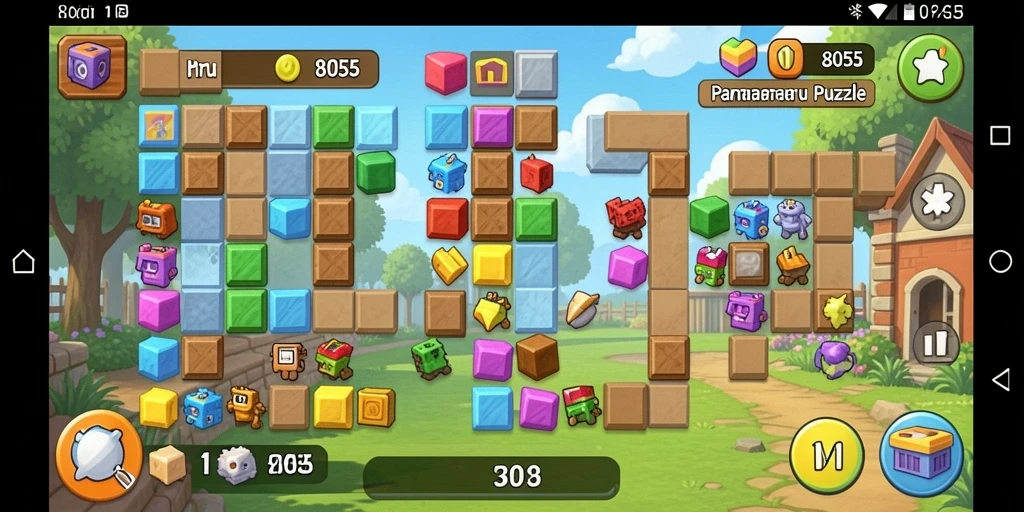Tampilan gameplay menarik dari 8055 yang menampilkan teka-teki seru.
