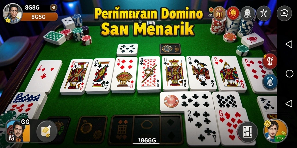 Tampilan gameplay seru dalam permainan Domino 8G8G.