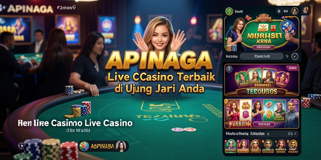 Screenshot gameplay <strong>APINAGA</strong> menampilkan dealer langsung di kasino virtual.