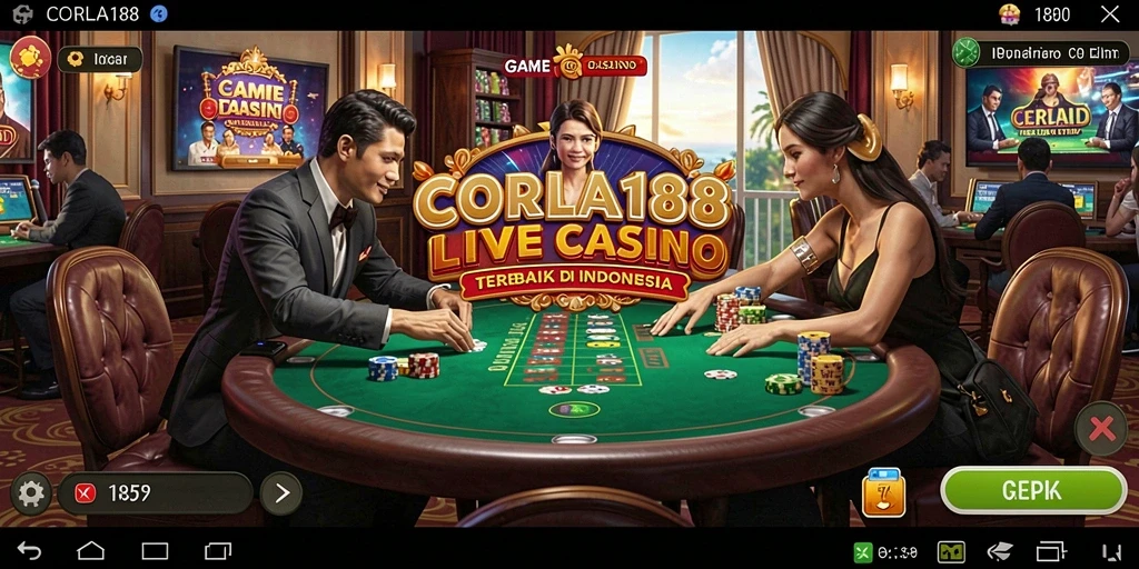 Screenshot gameplay CORLA188 yang menunjukkan interaksi langsung dengan dealer.