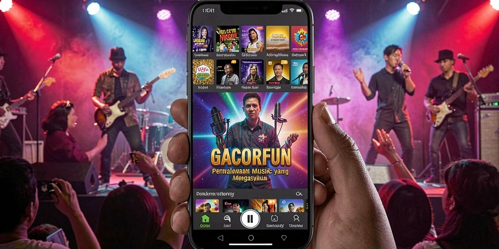 Screenshot GACORFUN menampilkan pemain bersaing dalam tantangan musik.