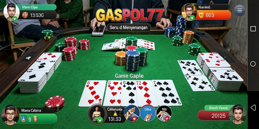 Screengrab dari permainan seru Gaple di GASPOL77.