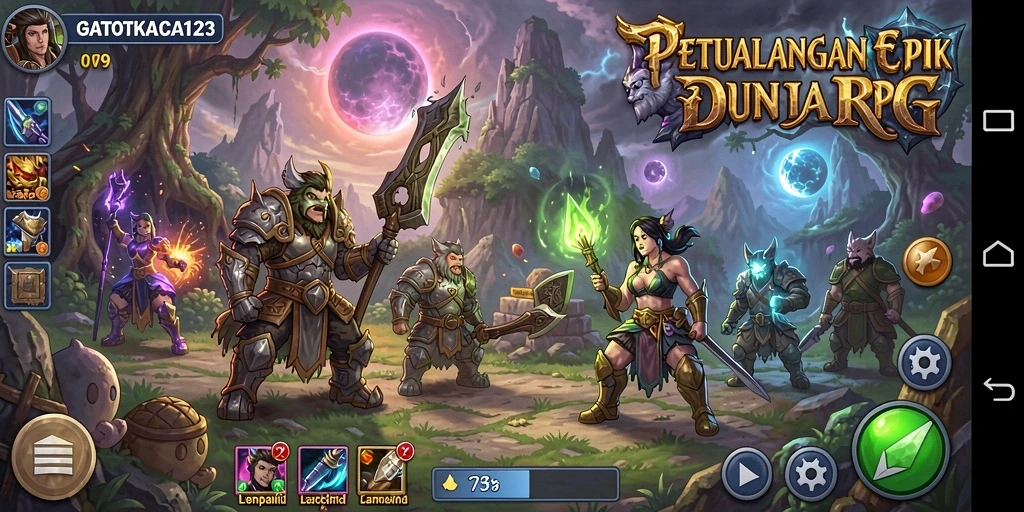Tampilan gameplay GATOTKACA123 yang mendebarkan di dunia RPG.