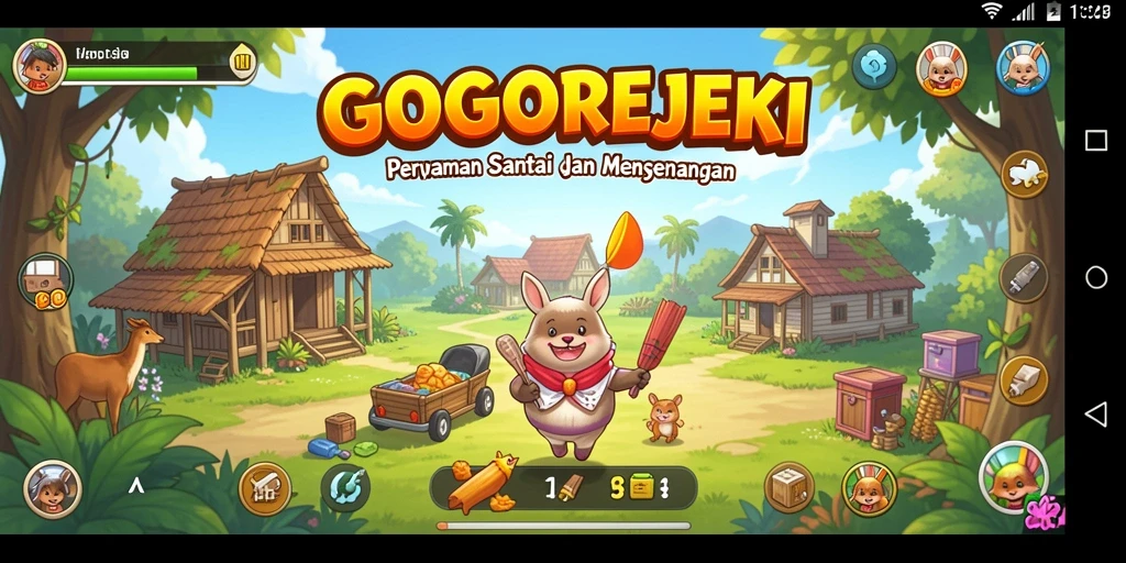 Tampilan gameplay GOGOREJEKI yang ceria dan mengasyikkan.