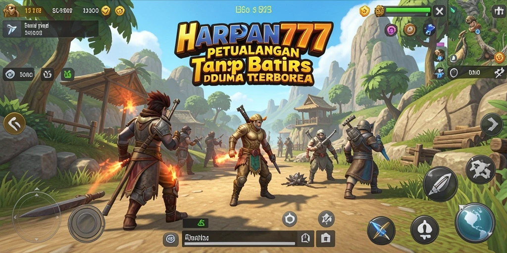 Screenshot dari gameplay <strong>HARAPAN777</strong> yang menunjukkan petualangan di dunia terbuka.