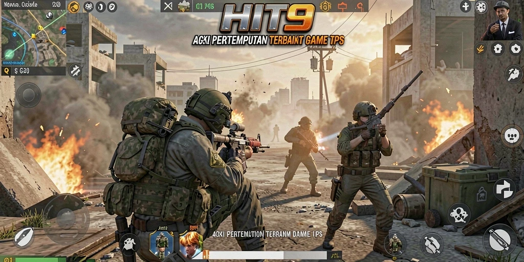 Tampilan gameplay TPS yang seru dan mendebarkan dalam HIT9.
