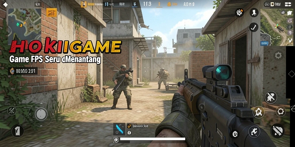 Gameplay HOKIGAME dengan aksi mendebarkan dalam format FPS.