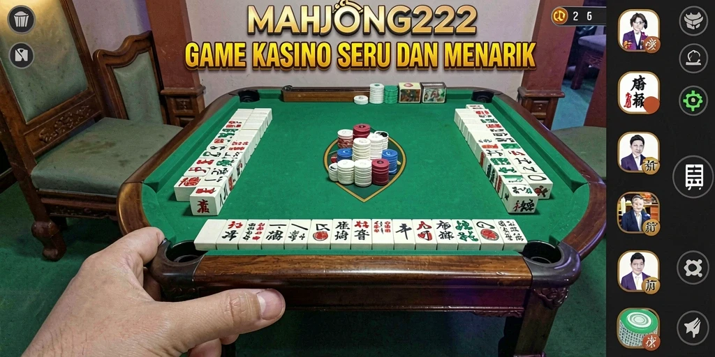 Screenshot gameplay MAHJONG222 yang menunjukkan suasana Kasino yang mendebarkan.