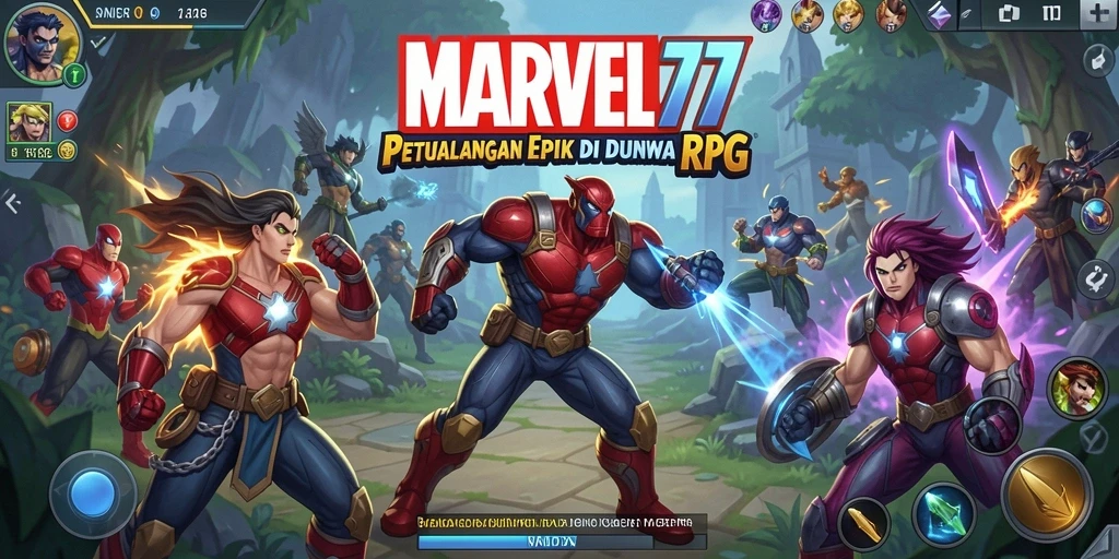 Gameplay RPG yang menegangkan dengan karakter ikonik di MARVEL77.