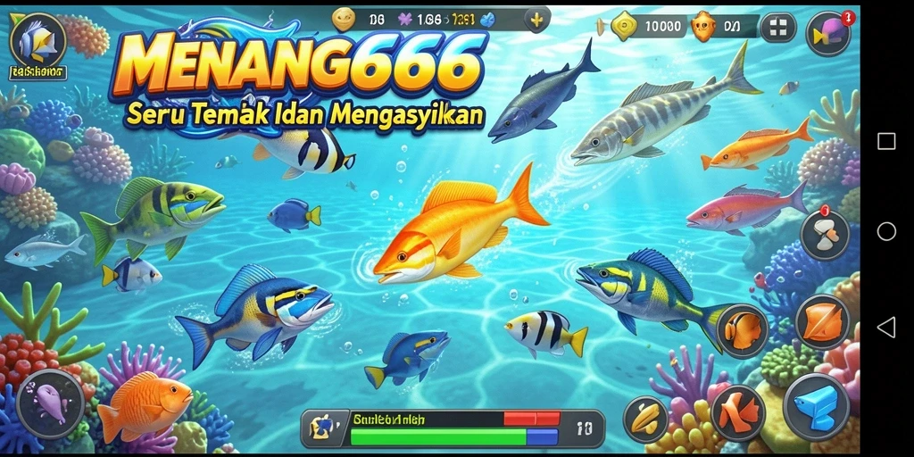 Tampilan gameplay seru di MENANG666 saat menembak ikan.