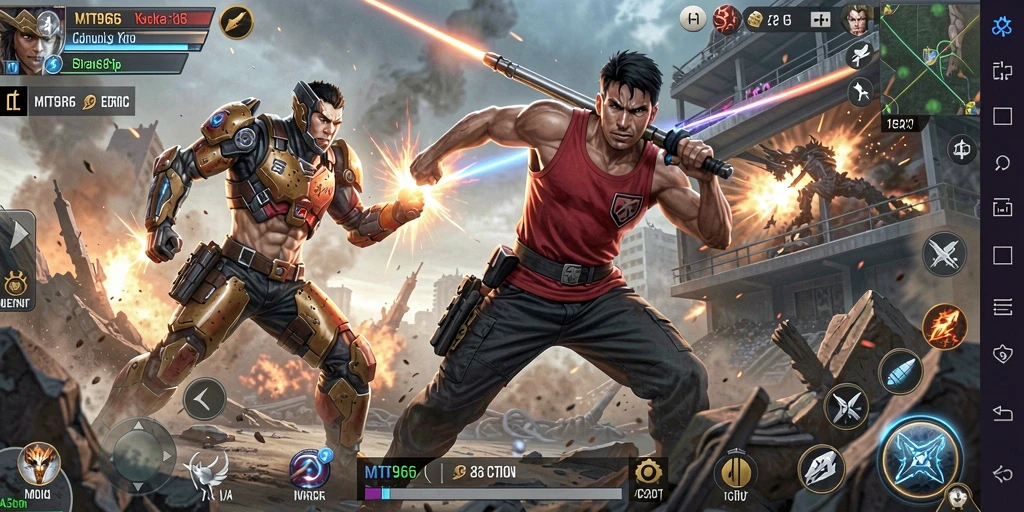 Tampilan gameplay Action seru dengan efek pertarungan yang mendebarkan.
