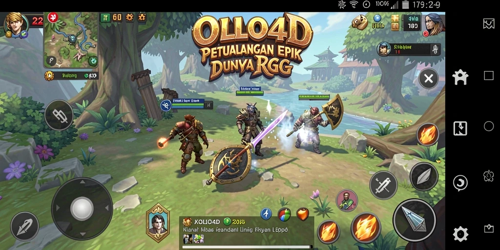 Tampilan gameplay seru dalam OLLO4D yang menampilkan pertempuran epik.