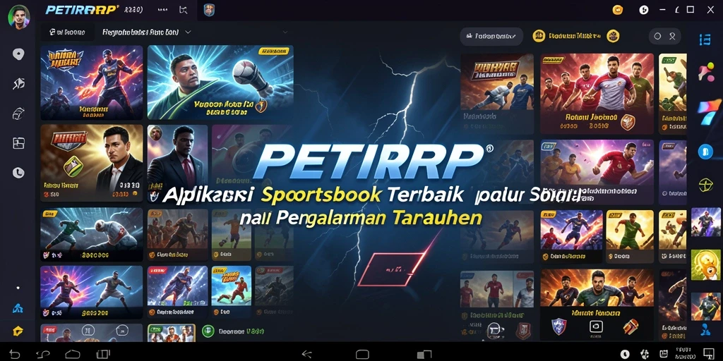 Tampilan utama PETIRRP dengan berbagai pilihan taruhan olahraga.