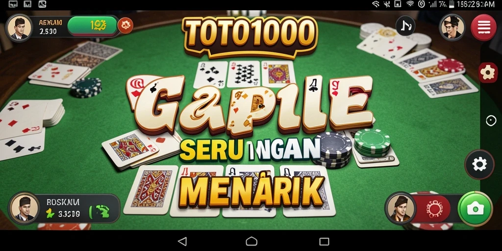 Tampilan gameplay TOTO1000 yang mendebarkan dalam permainan Gaple.