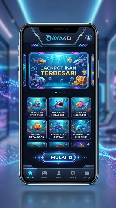 Tampilan utama aplikasi daya4d yang menarik dan mudah digunakan.